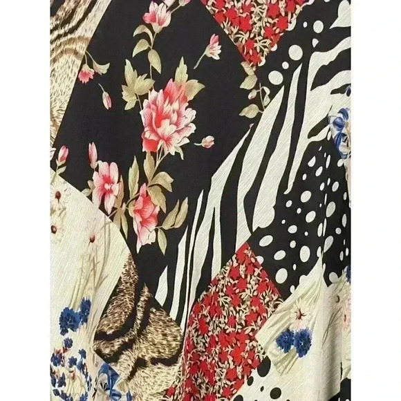 LE BOS Women's Black Animal/Floral Print Maxi Dress SIZE-20W - Picture 6 of 7